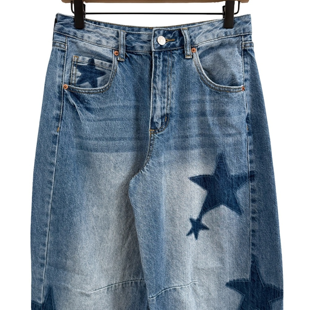 Song Denim Wide Leg Starry Boyfriend Jeans - Picture 2 of 11